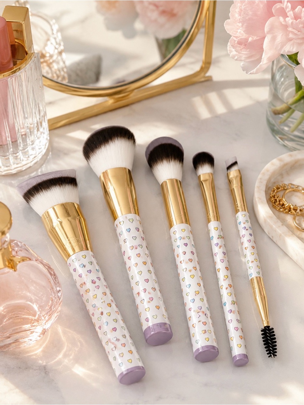 Roller Rabbit x Target White Heart 5-Piece Makeup Brush Set - New In Box